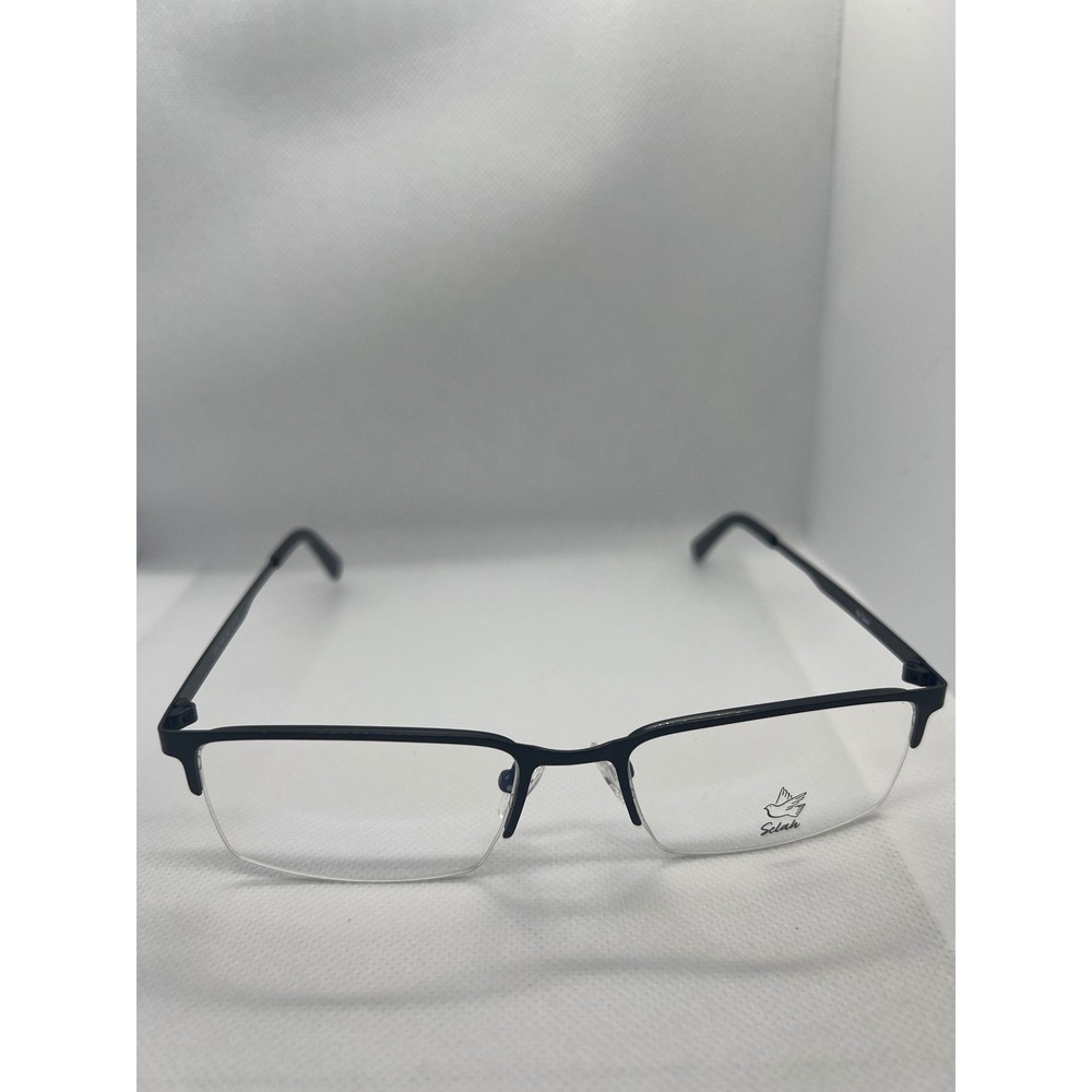 Selah‎ Black Eyeglasses Frames Mens Half Rim Black Metal Lightweight Glasses